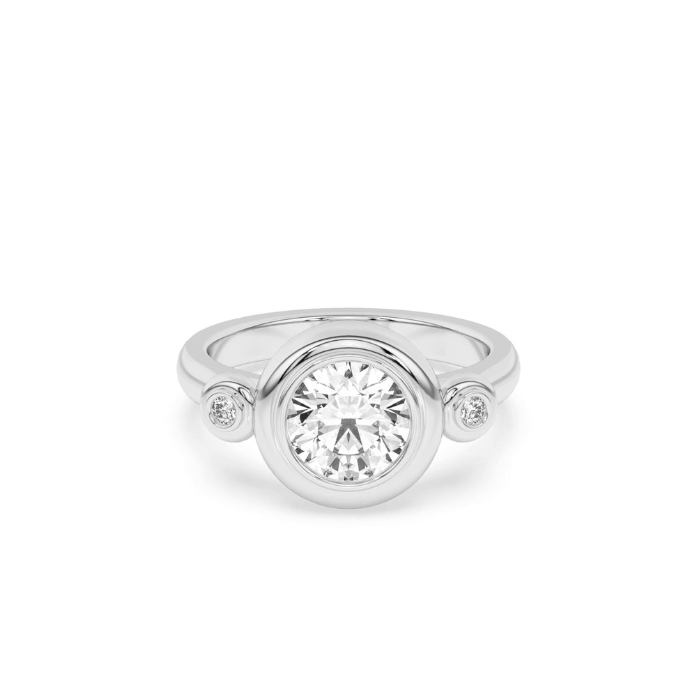 360 degree view of Nia Donut Bezel Engagement Ring