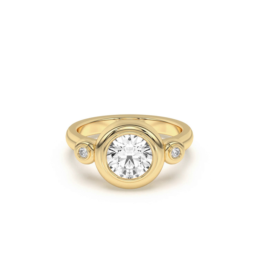 360 degree view of Nia Donut Bezel Engagement Ring