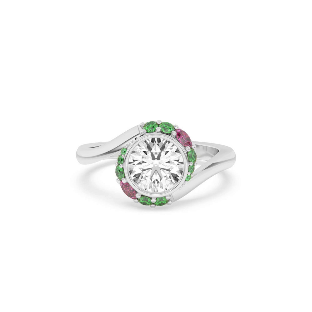 360 degree view of Verdant Rose Swirl Engagement Ring