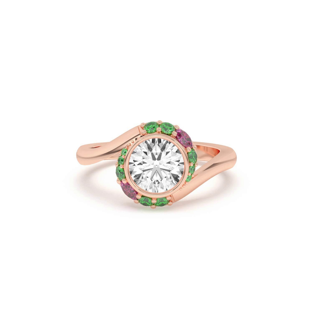 360 degree view of Verdant Rose Swirl Engagement Ring