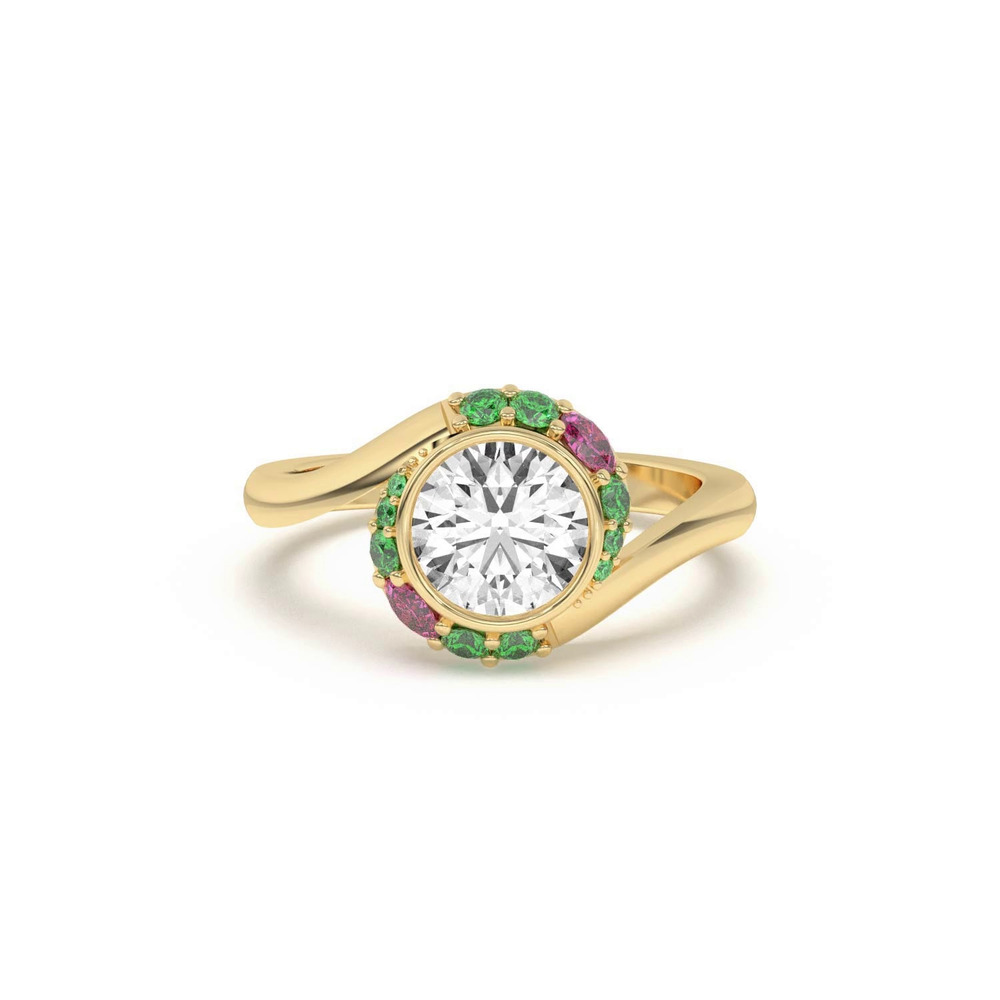 360 degree view of Verdant Rose Swirl Engagement Ring