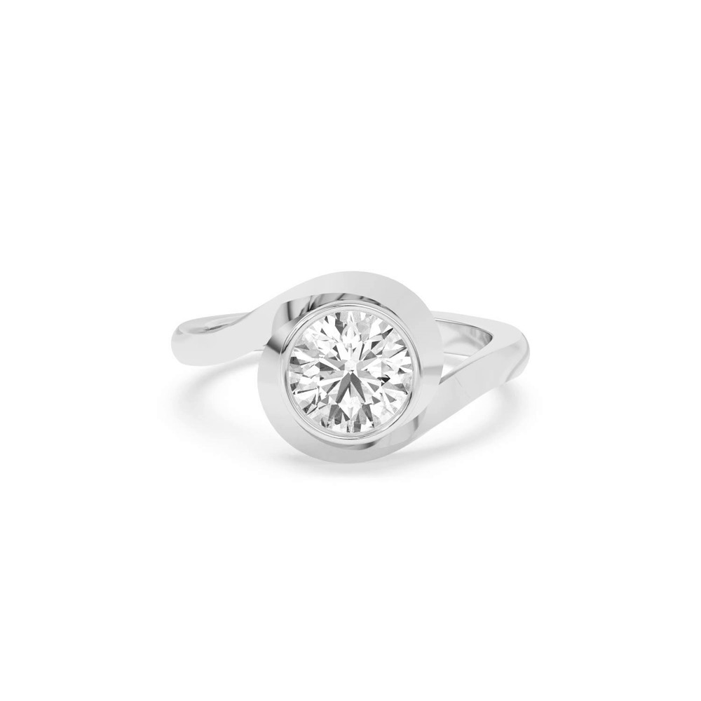 360 degree view of Shea Swirl Bezel Engagement Ring