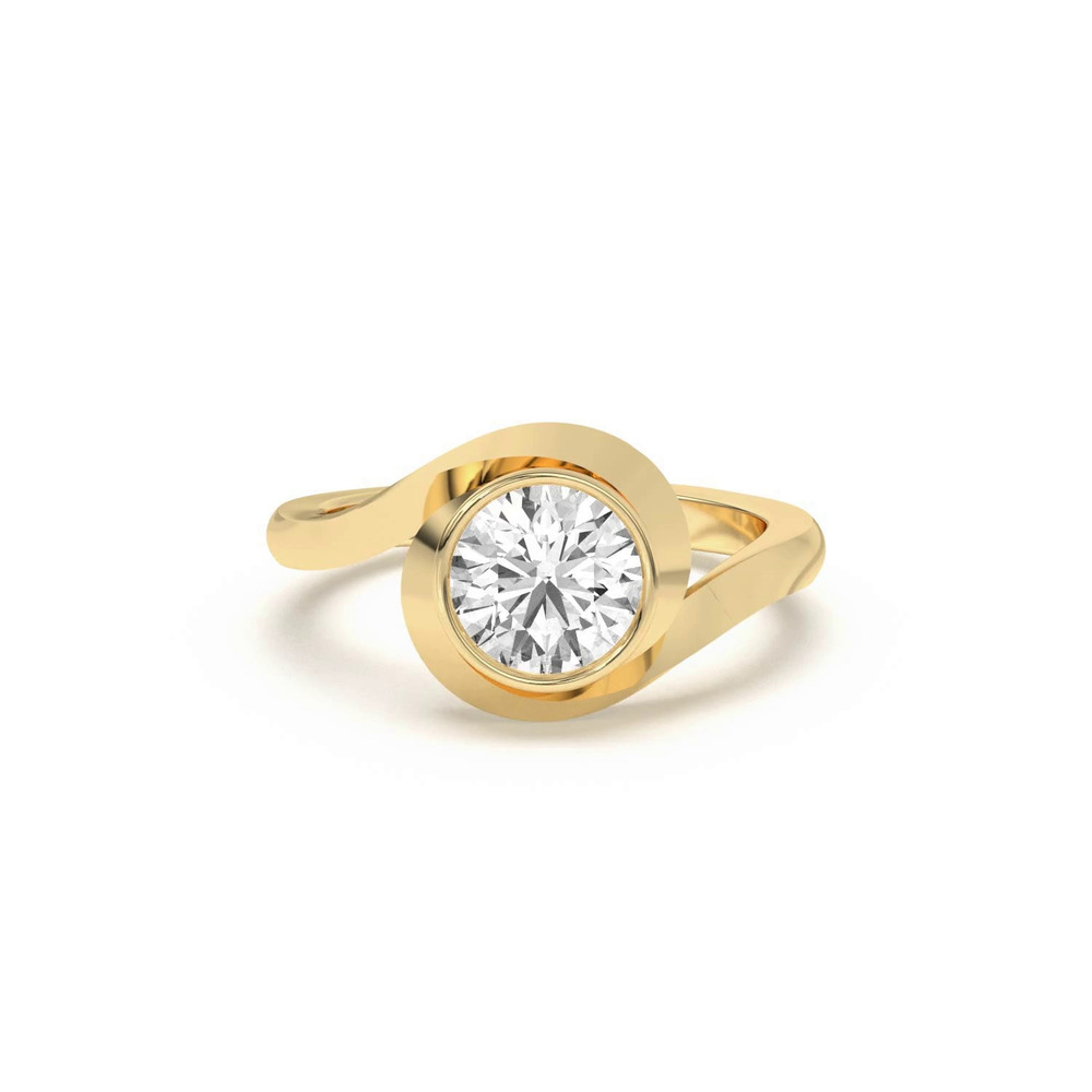 360 degree view of Shea Swirl Bezel Engagement Ring
