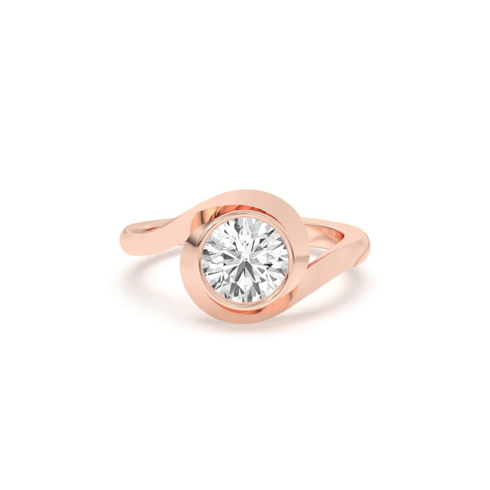 360 degree view of Shea Swirl Bezel Engagement Ring