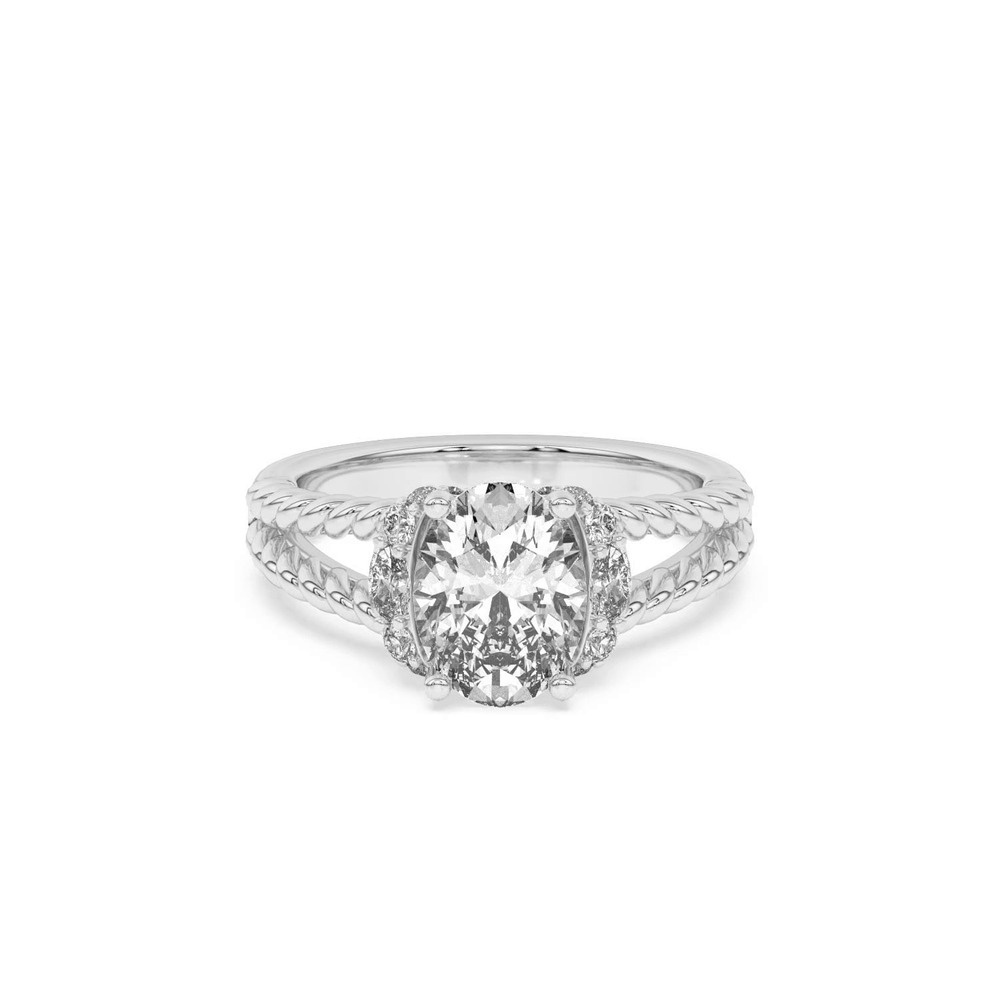360 degree view of Kit Waterfall Halo Engagement Ring