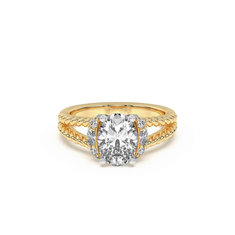 360 degree view of Kit Waterfall Halo Engagement Ring