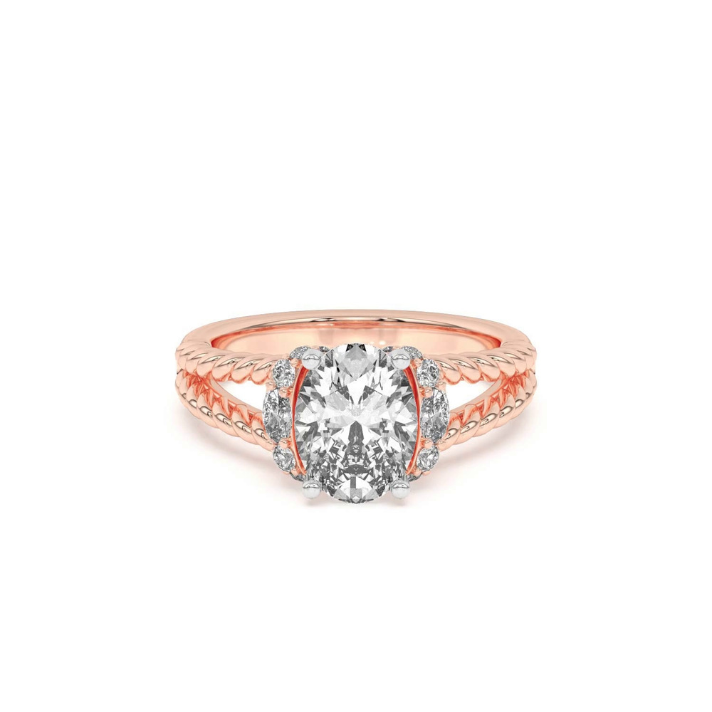 360 degree view of Kit Waterfall Halo Engagement Ring