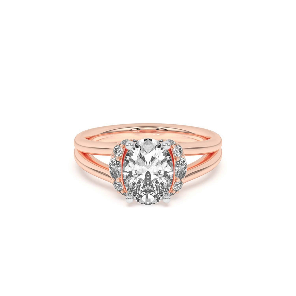 360 degree view of Kiana Waterfall Halo Engagement Ring