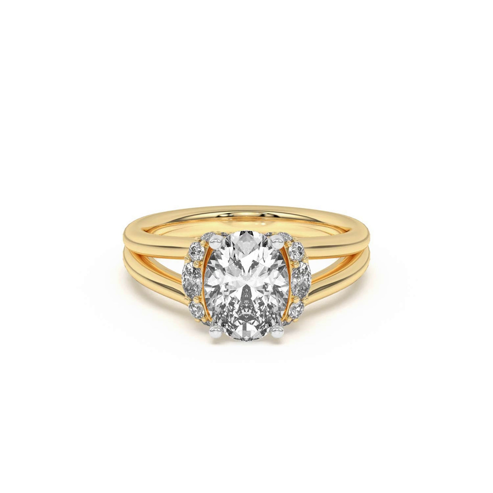 360 degree view of Kiana Waterfall Halo Engagement Ring