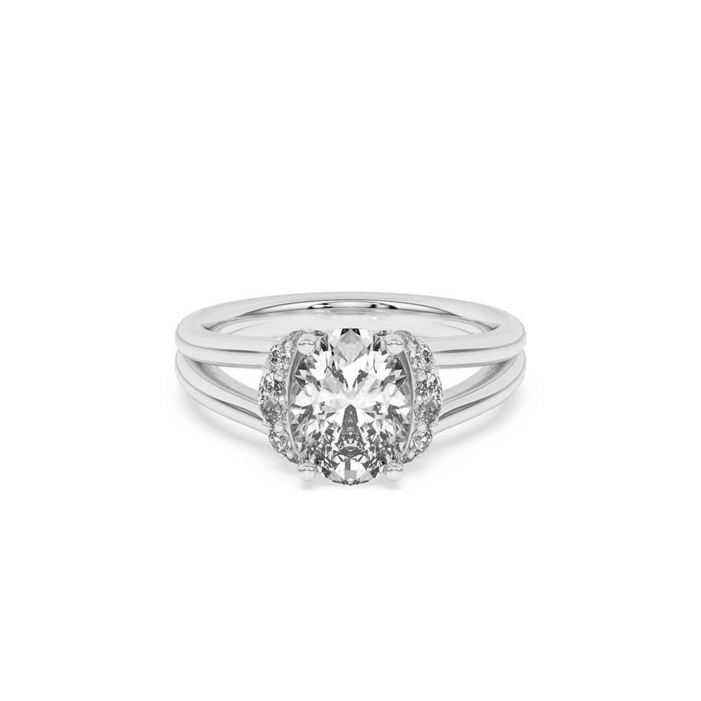 360 degree view of Kiana Waterfall Halo Engagement Ring
