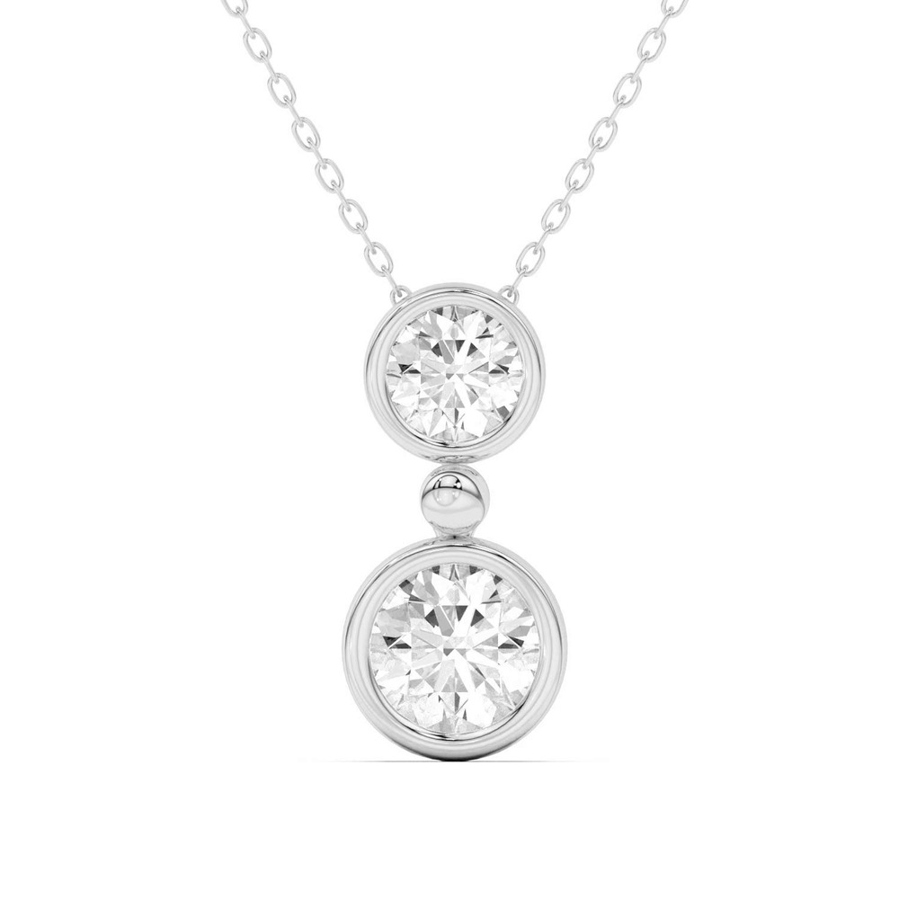 360 degree view of Duo Round Diamond Bezel Pendant