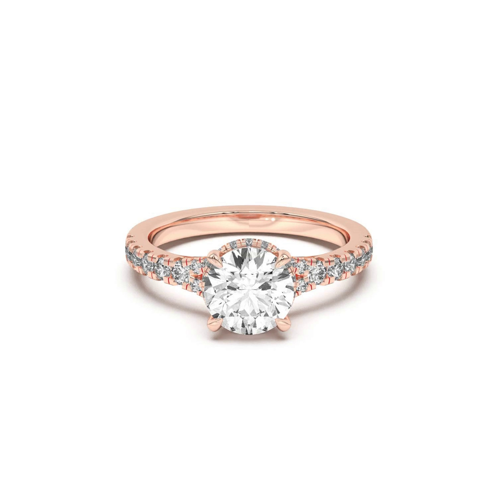 360 degree view of Orbit Halo Split Pavé Engagement Ring