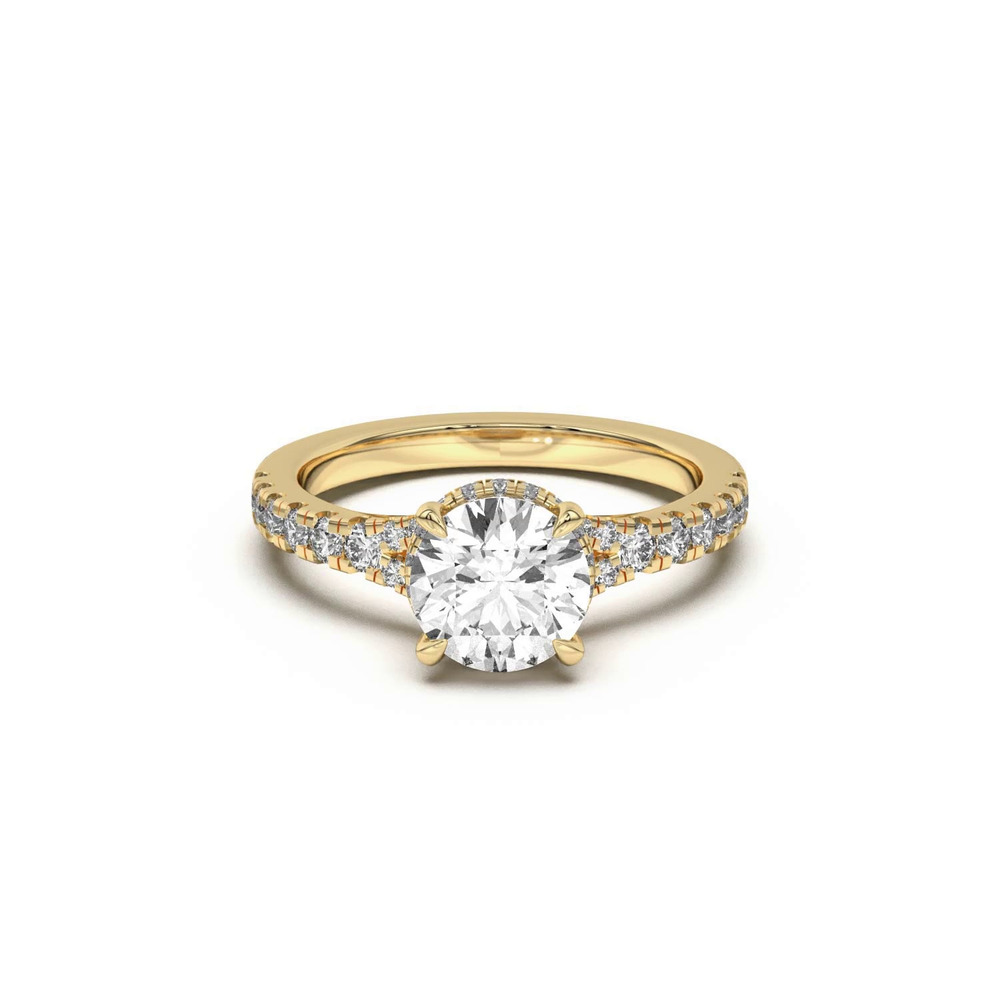 360 degree view of Orbit Halo Split Pavé Engagement Ring
