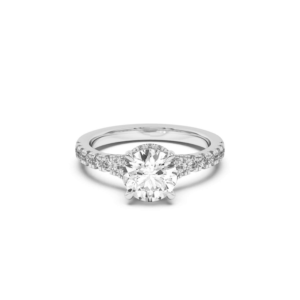 360 degree view of Orbit Halo Split Pavé Engagement Ring