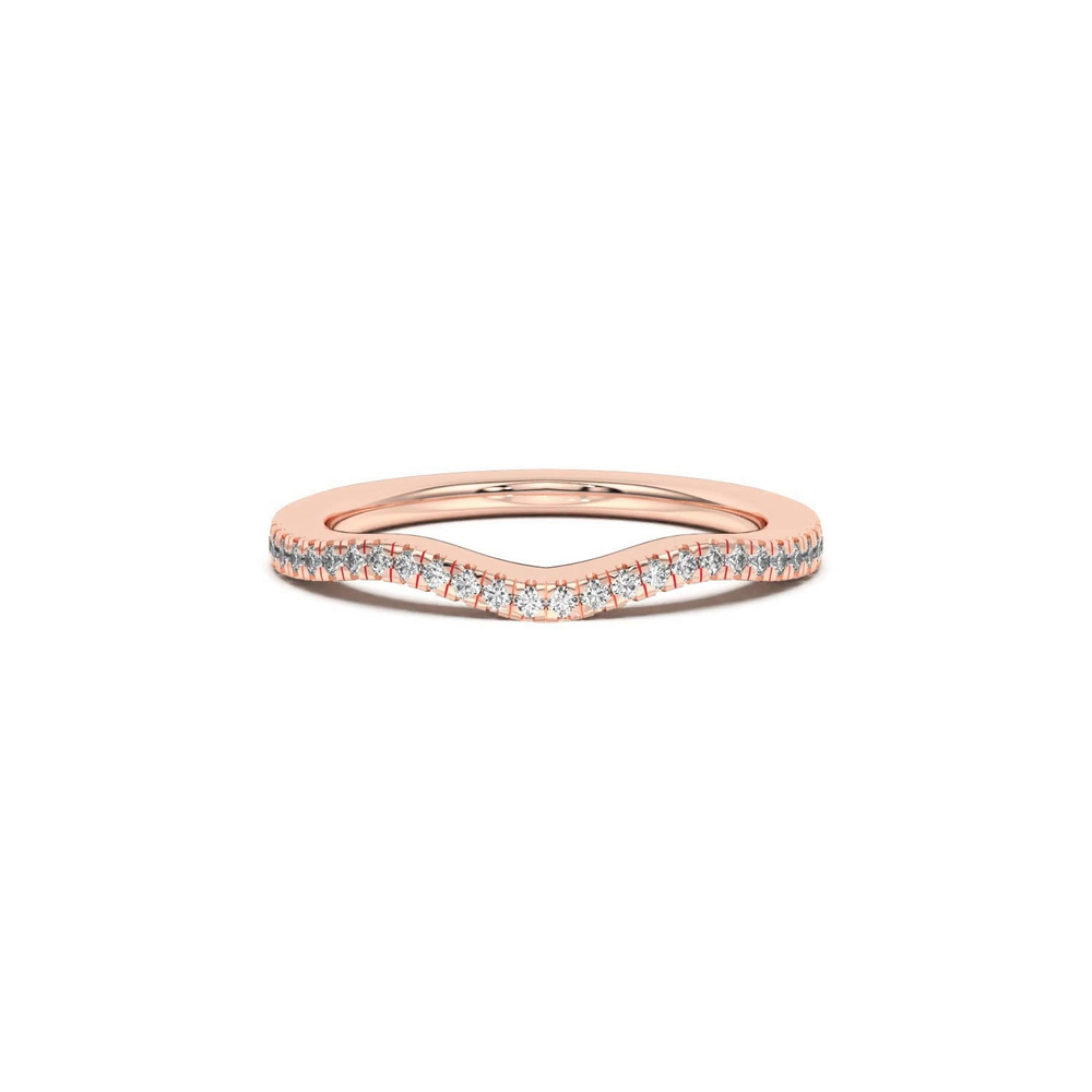 360 degree view of Cambridge Curved Pavé Band