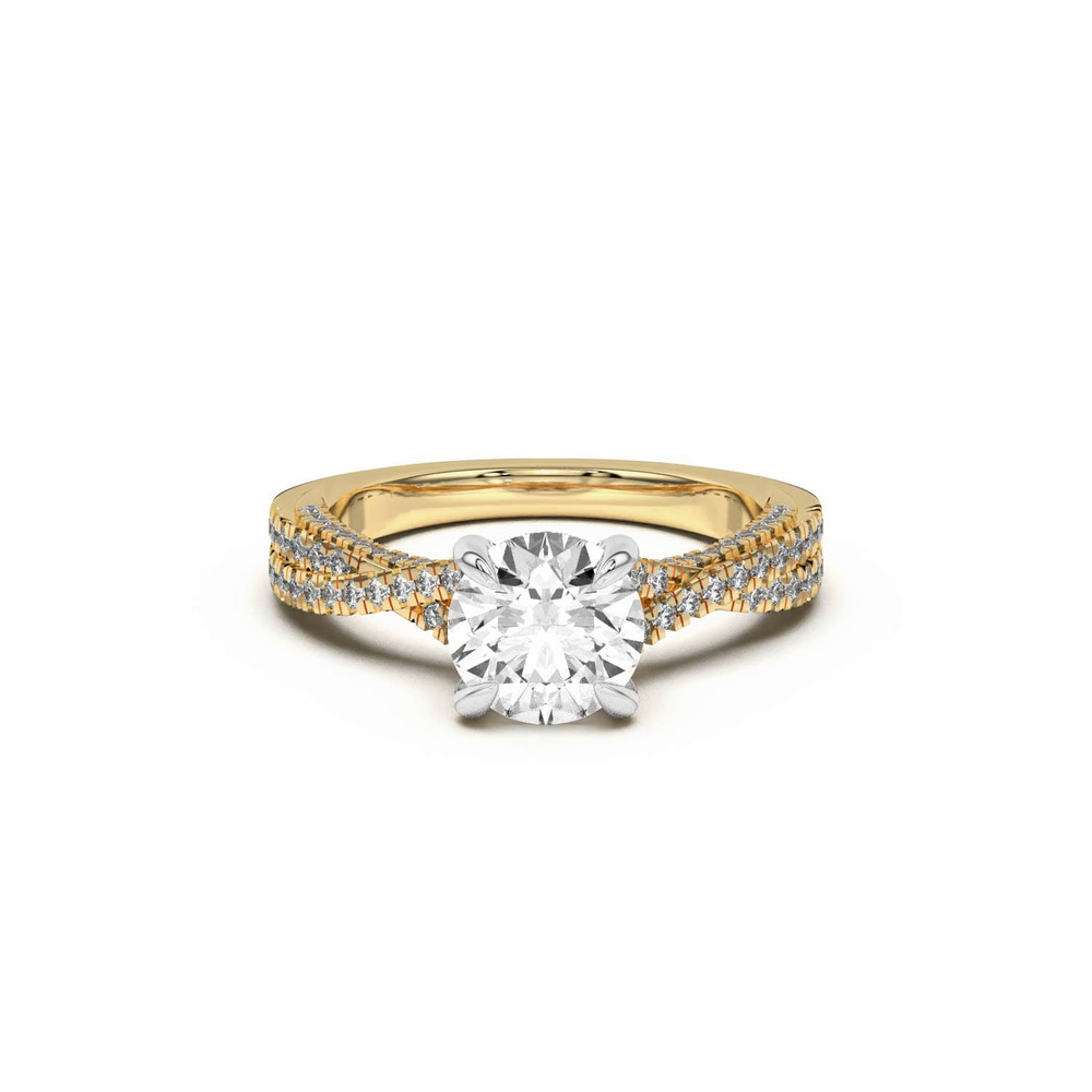 360 degree view of Cambridge Crossing Pavé Diamond Engagement Ring