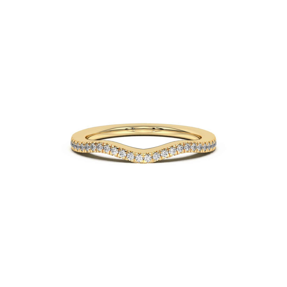 360 degree view of Cambridge Curved Pavé Band