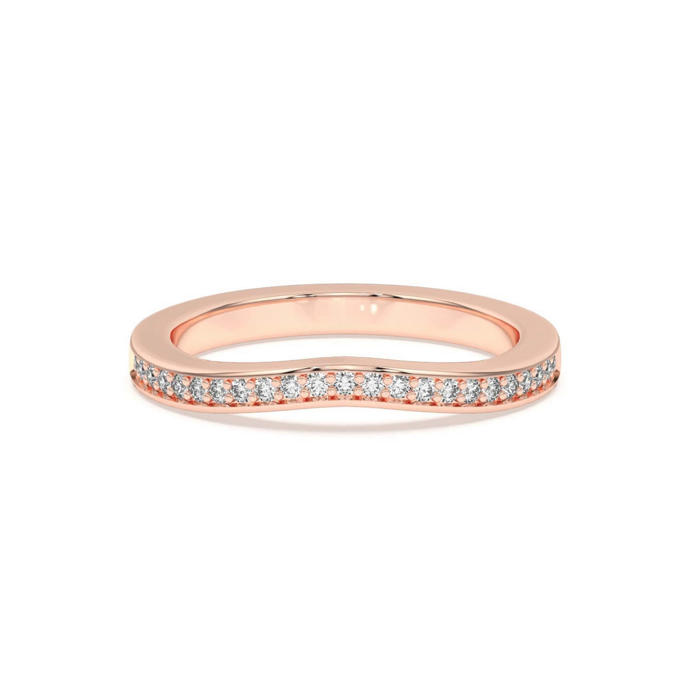 360 degree view of Vesara Curved Channel Pavé Band