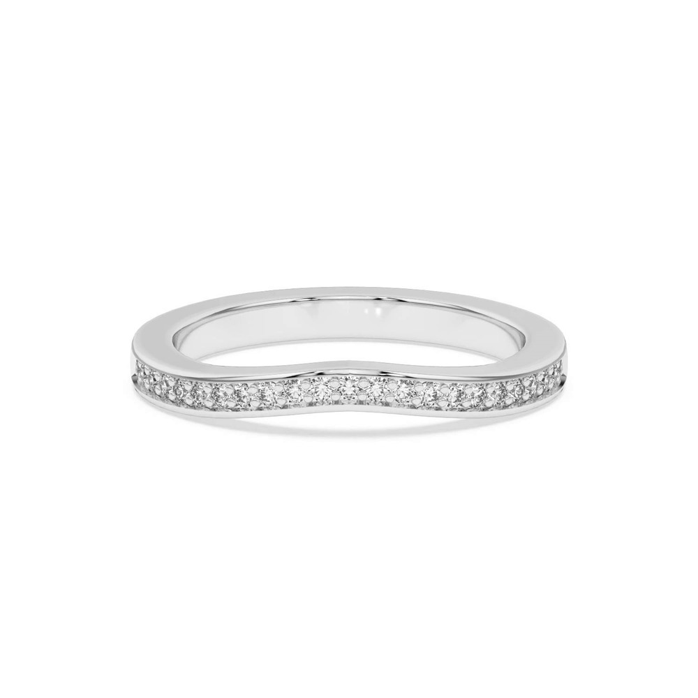 360 degree view of Vesara Curved Channel Pavé Band