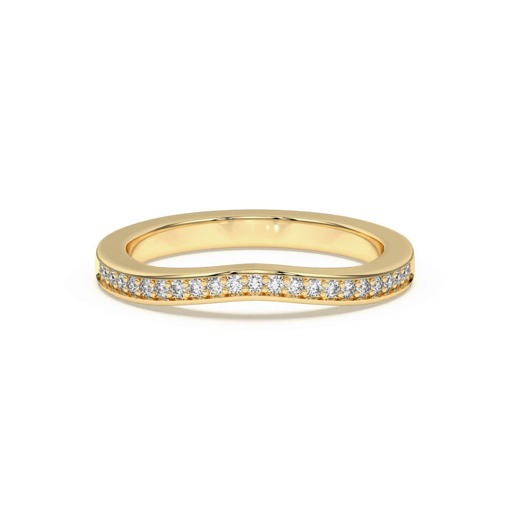 360 degree view of Vesara Curved Channel Pavé Band