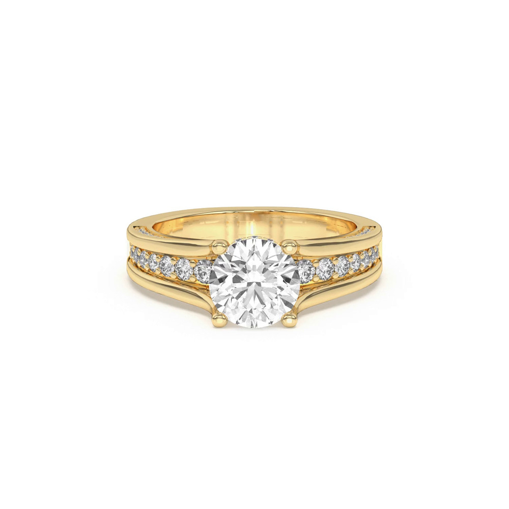 360 degree view of Vesara Pavé Split Band Engagement Ring