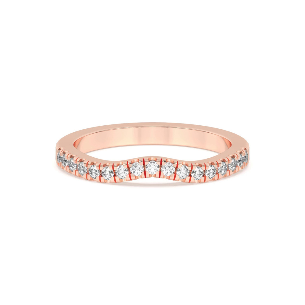 360 degree view of Trielle Pavé Curved Band
