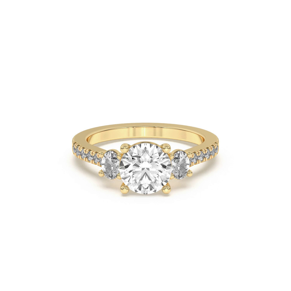 360 degree view of Tria Pavé Oval Lab Accent Three-Stone Ring
