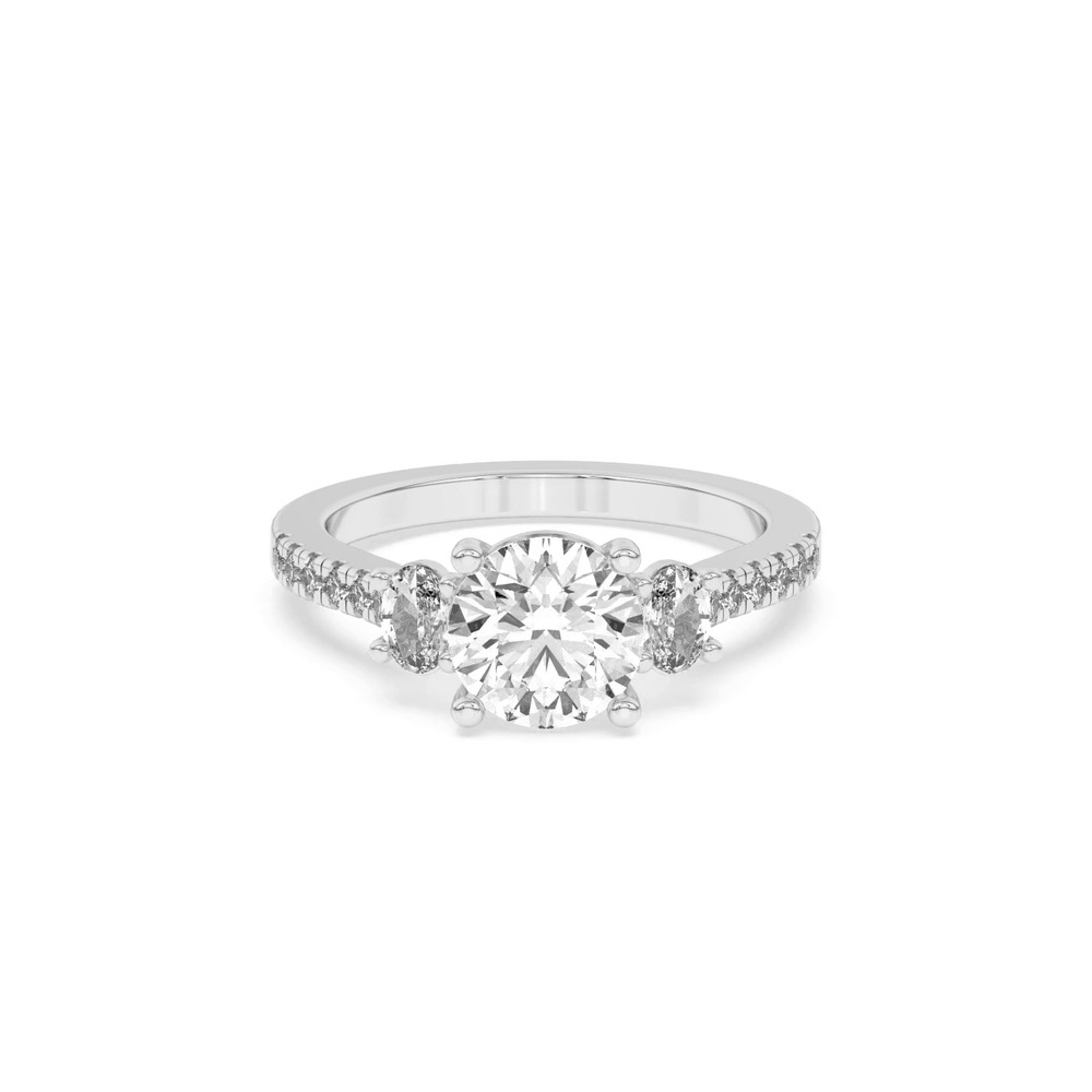 360 degree view of Tria Pavé Oval Lab Accent Three-Stone Ring