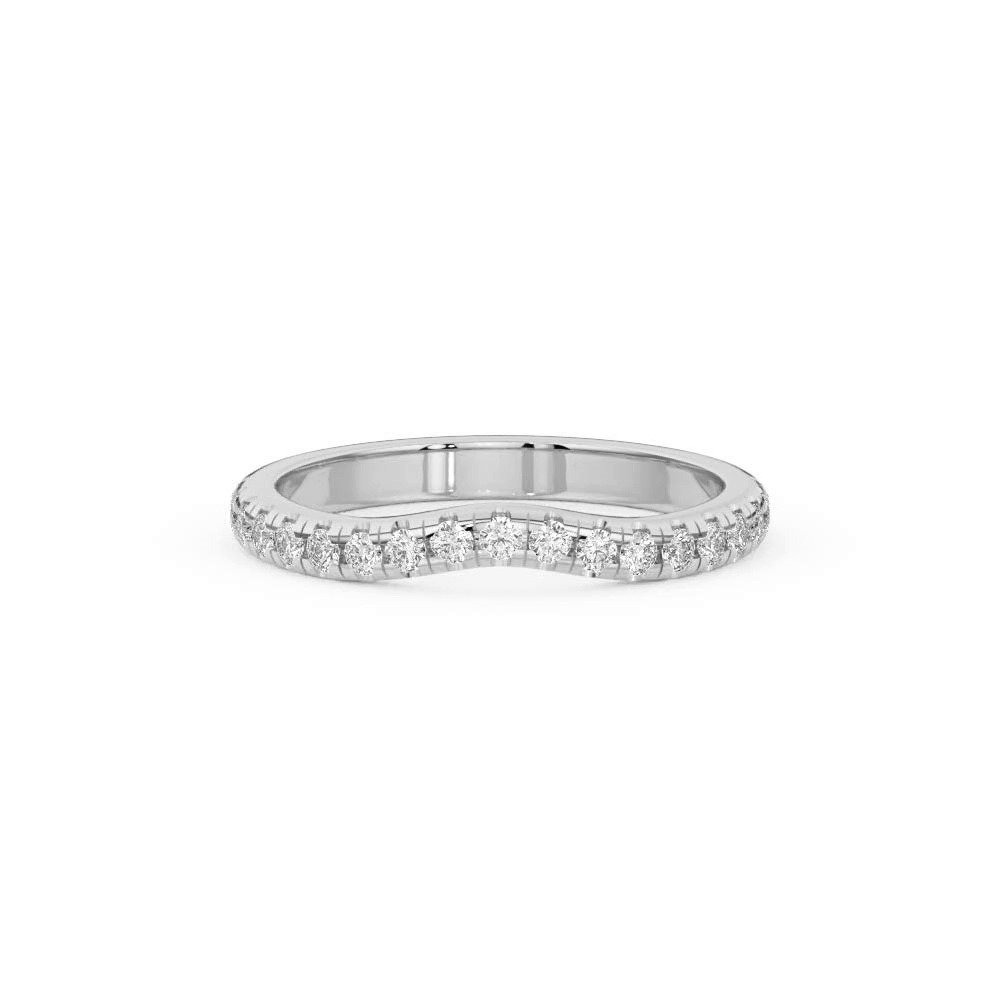 360 degree view of Betsy Classic Curved Lab Pavé Band