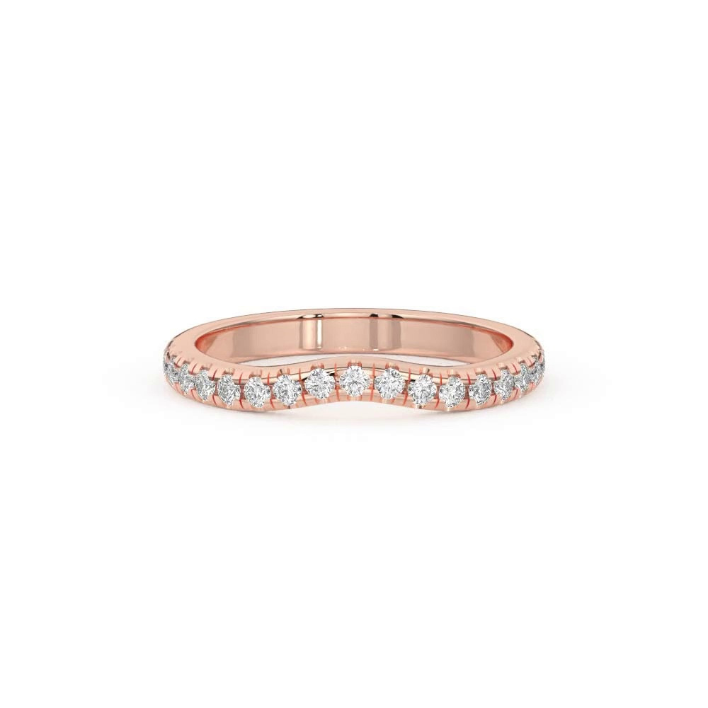 360 degree view of Betsy Classic Curved Pavé Band