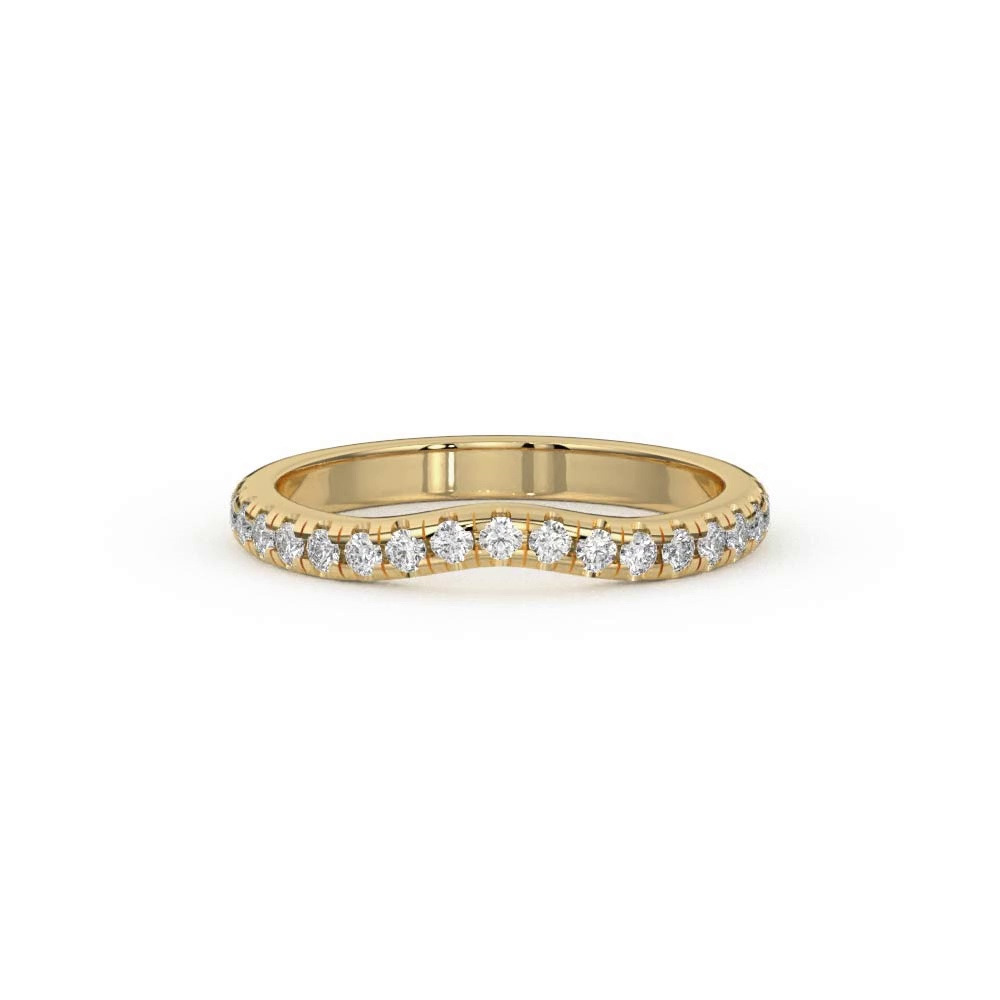 360 degree view of Betsy Classic Curved Lab Pavé Band