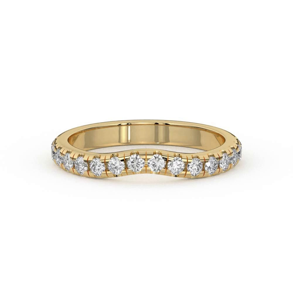 360 degree view of Betsy Grand Curved Pavé Band