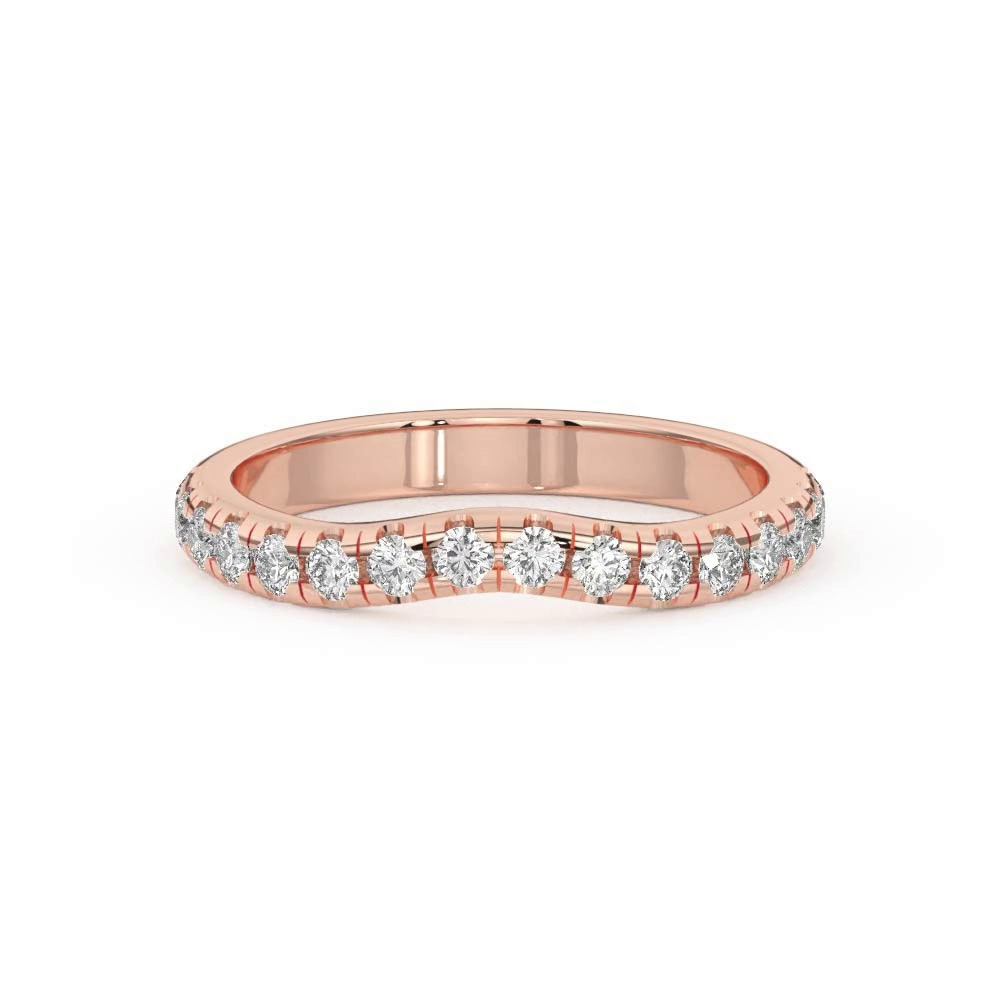 360 degree view of Betsy Grand Curved Pavé Band