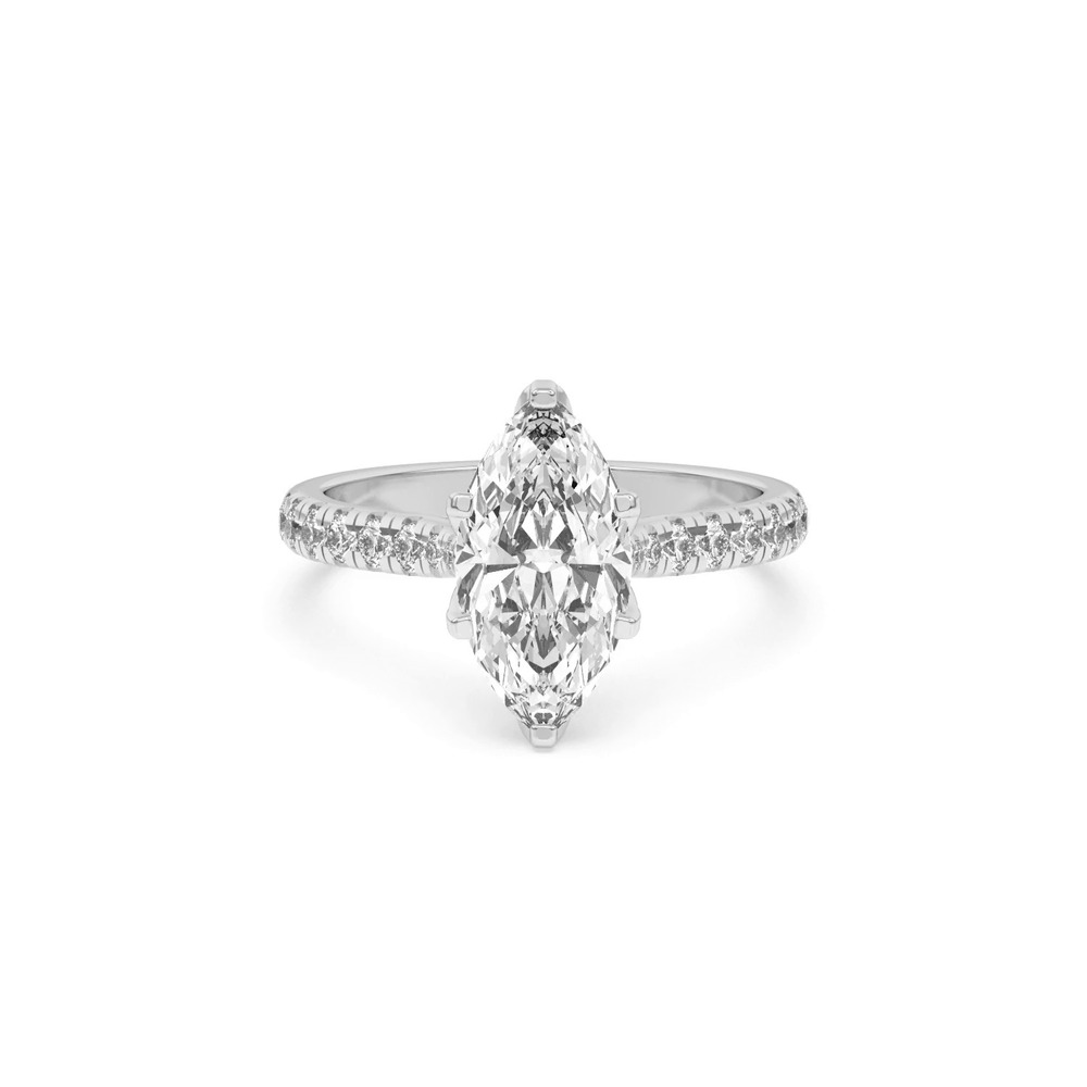 360 degree view of Marigold Grand Tulip Inspired 6 Prong Lab Engagement Ring