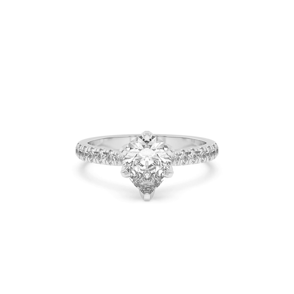 360 degree view of Marigold Grand Tulip Inspired 6 Prong Lab Engagement Ring