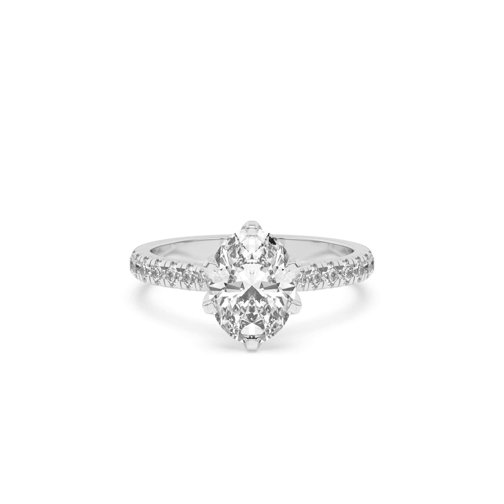 360 degree view of Marigold Grand Tulip Inspired 6 Prong Lab Engagement Ring