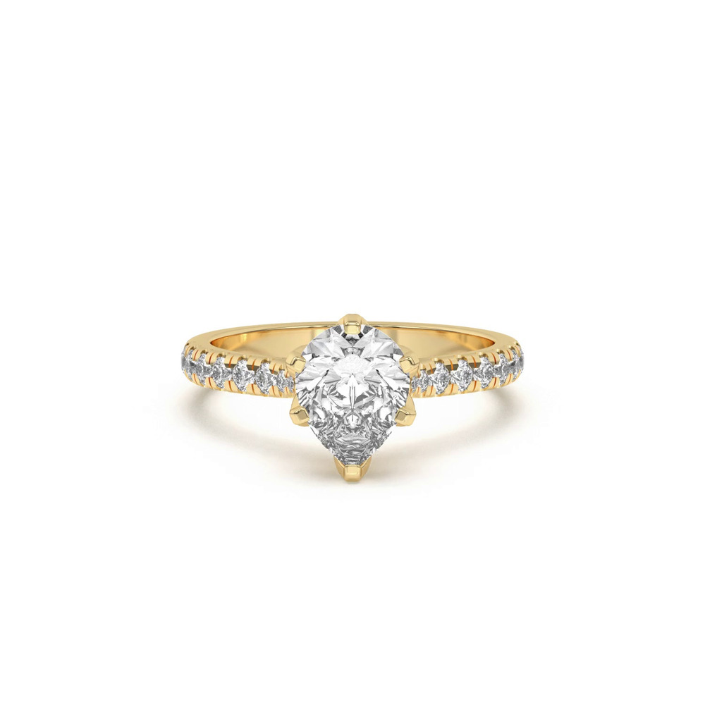 360 degree view of Marigold Grand Tulip Inspired 6 Prong Lab Engagement Ring