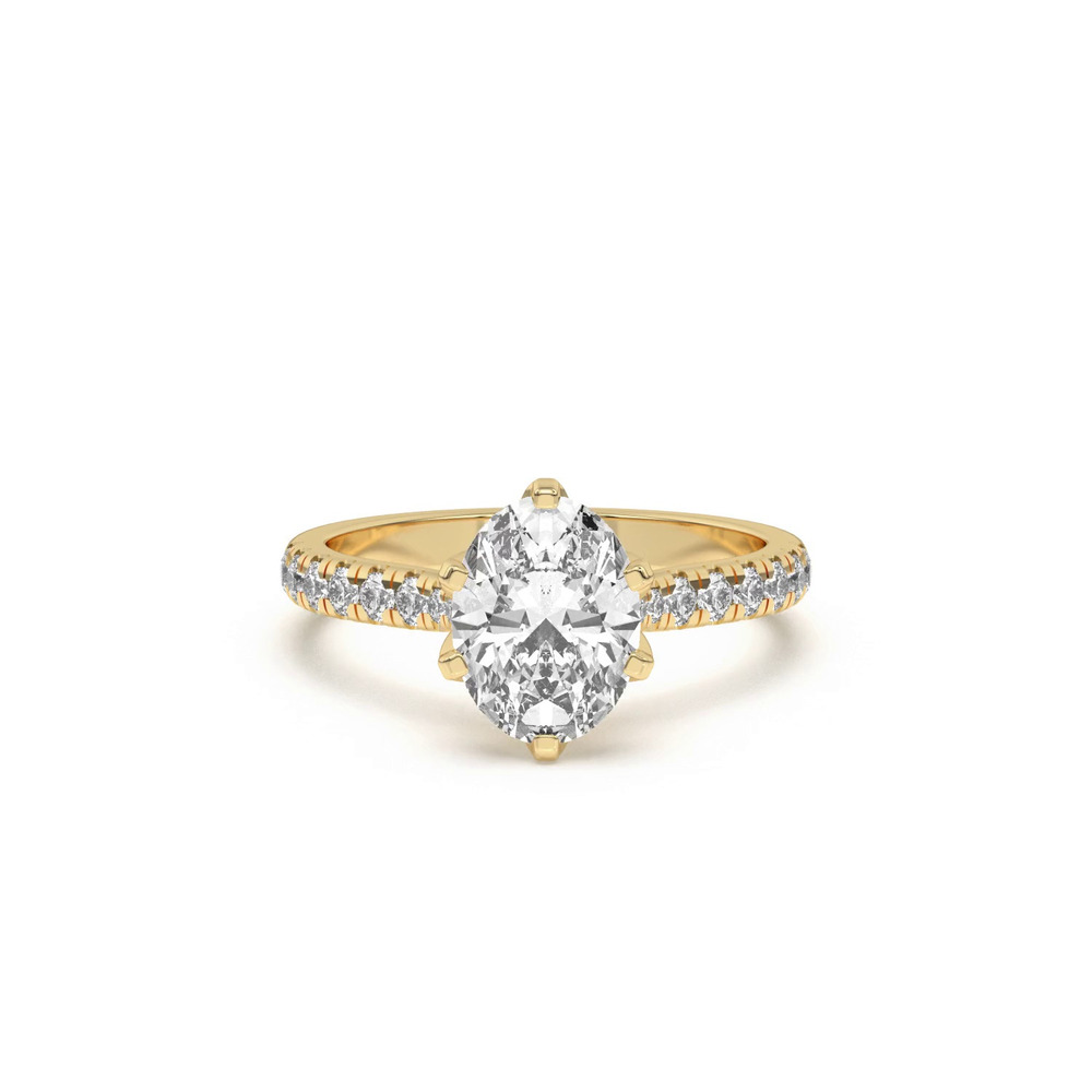 360 degree view of Marigold Grand Tulip Inspired 6 Prong Lab Engagement Ring