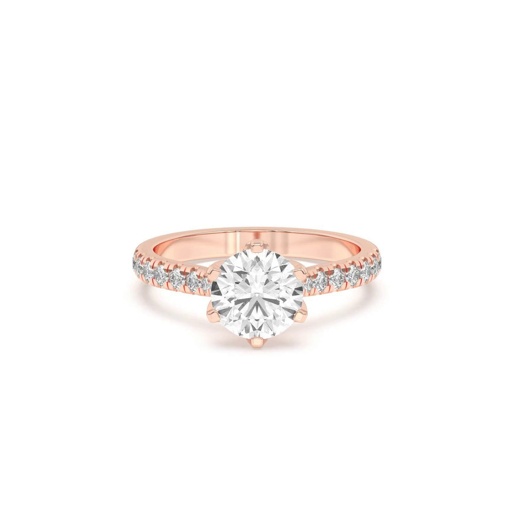 360 degree view of Marigold Grand Tulip-Inspired 6 Prong Lab Engagement Ring