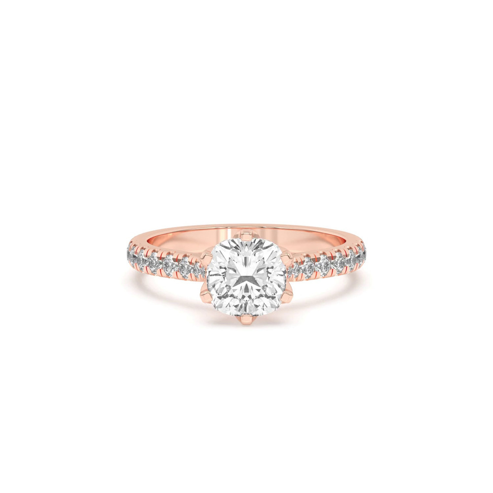 360 degree view of Marigold Grand Tulip Inspired 6 Prong Lab Engagement Ring