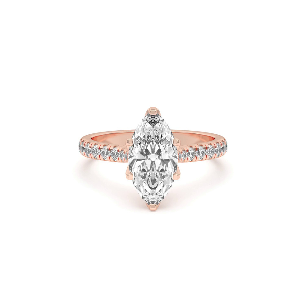 360 degree view of Marigold Grand Tulip Inspired 6 Prong Lab Engagement Ring