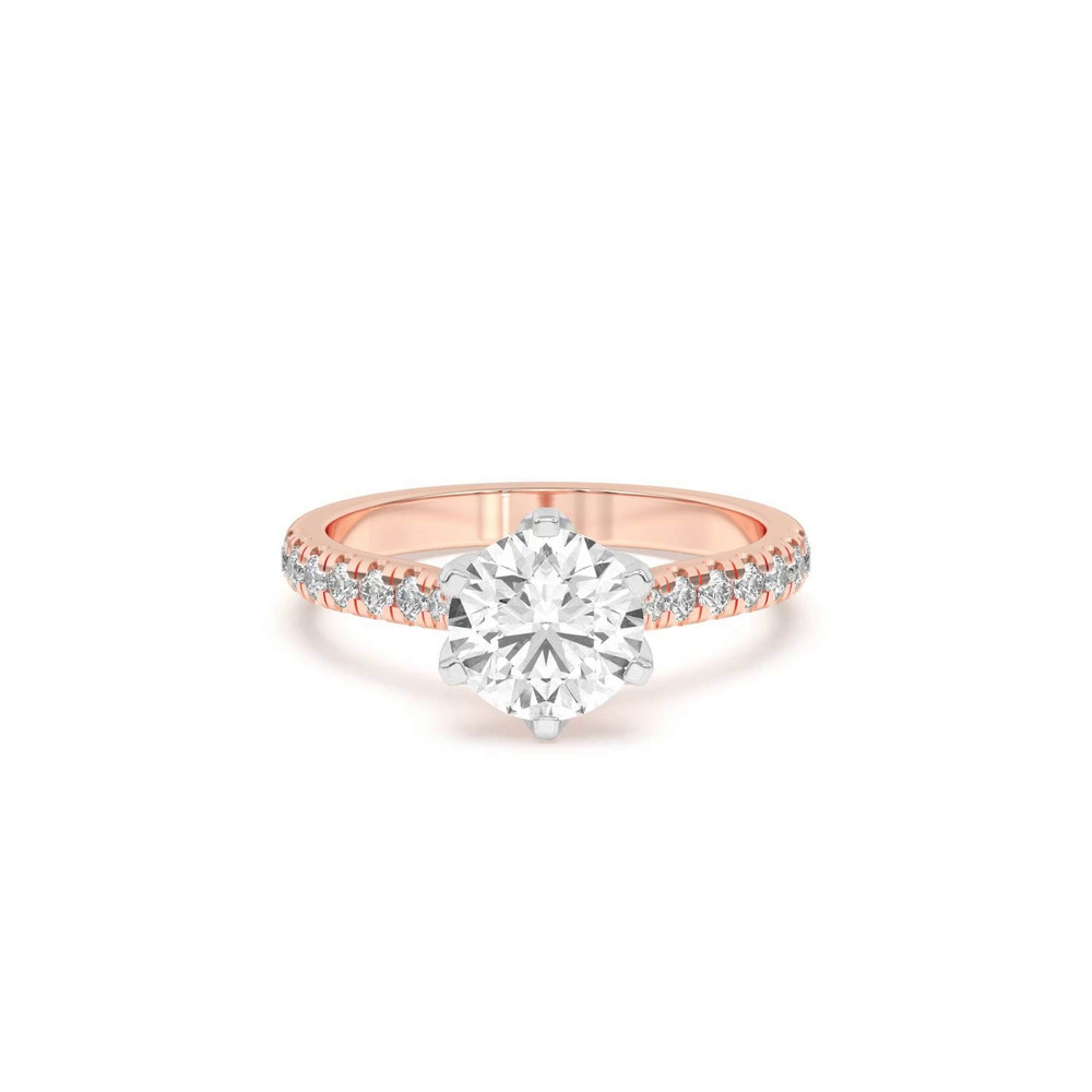 360 degree view of Marigold Grand Tulip Inspired 6 Prong Two-Tone Engagement Ring