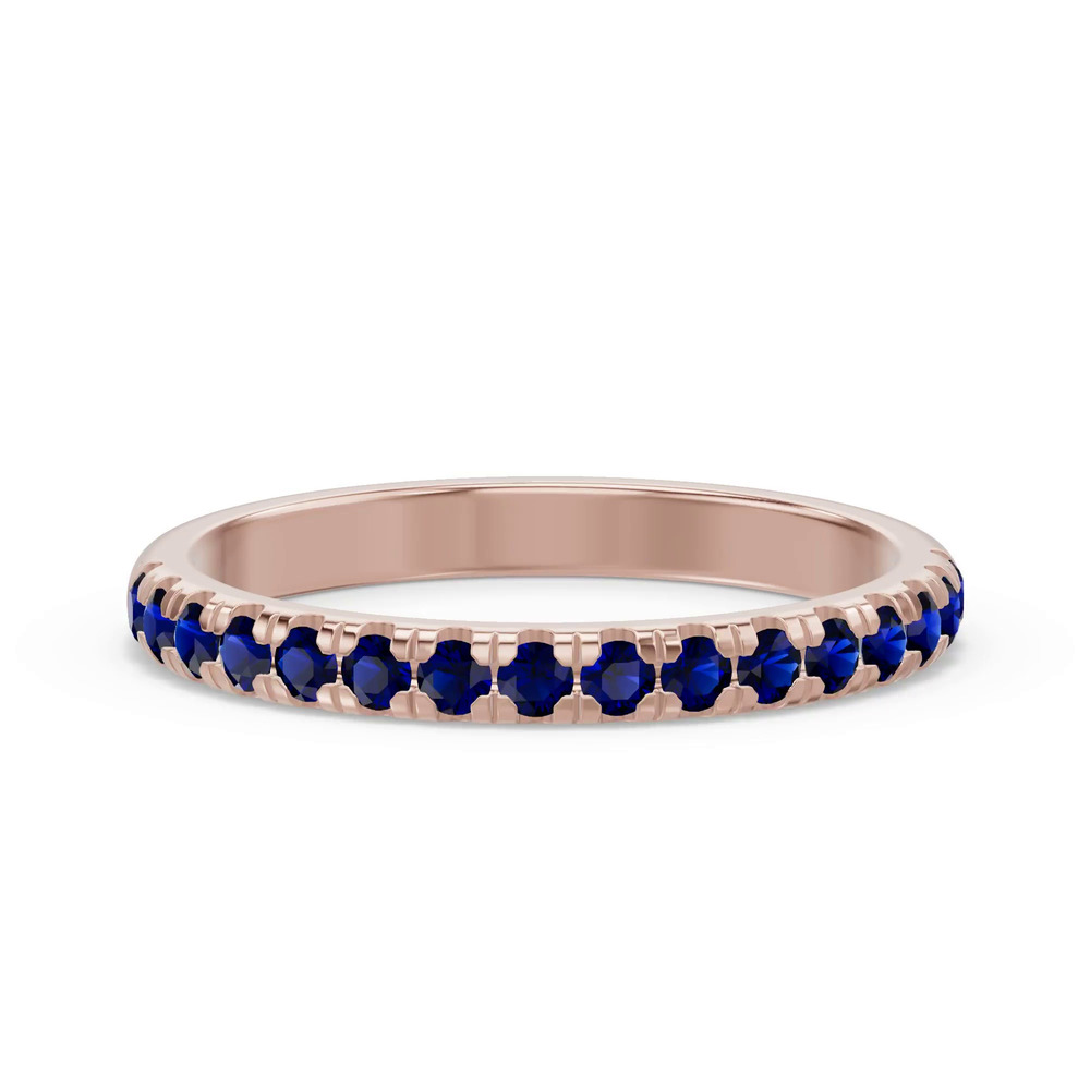 360 degree view of Marigold Grand Pavé Sapphire Band