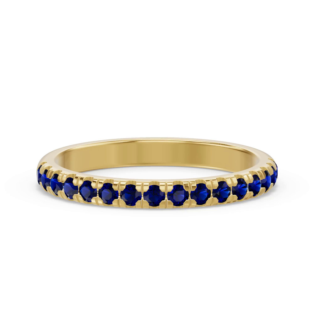 360 degree view of Marigold Grand Pavé Sapphire Band
