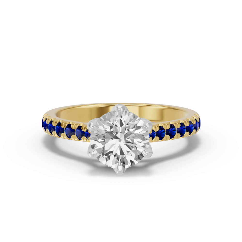 360 degree view of Marigold Grand Tulip-Inspired Sapphire Two-Tone Engagement Ring