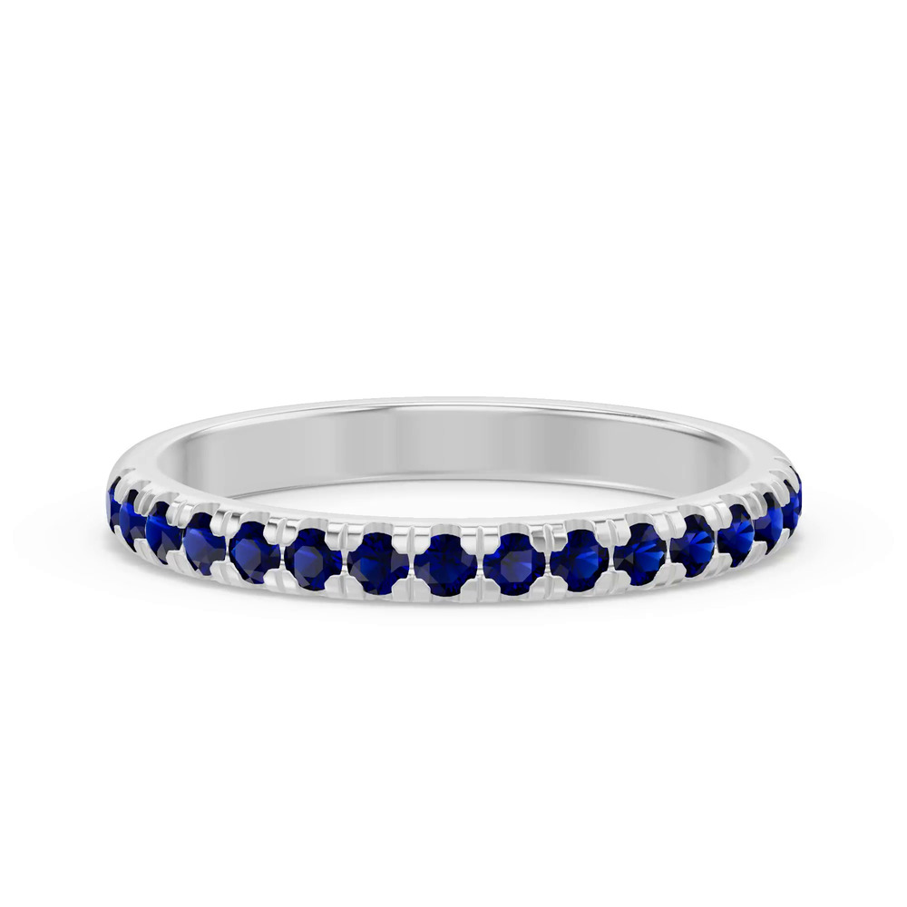 360 degree view of Marigold Grand Pavé Sapphire Band