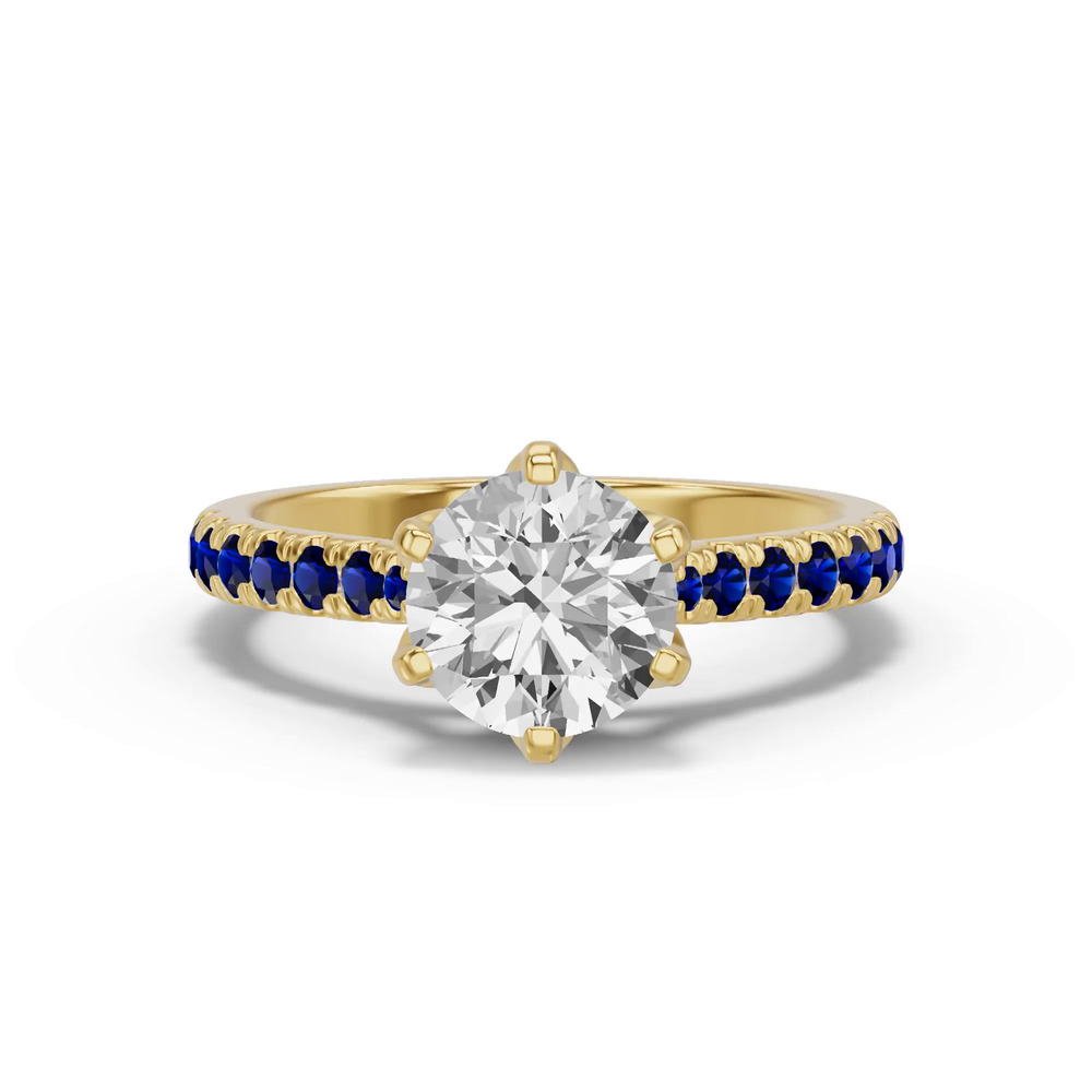 360 degree view of Marigold Grand Tulip-Inspired Sapphire Engagement Ring