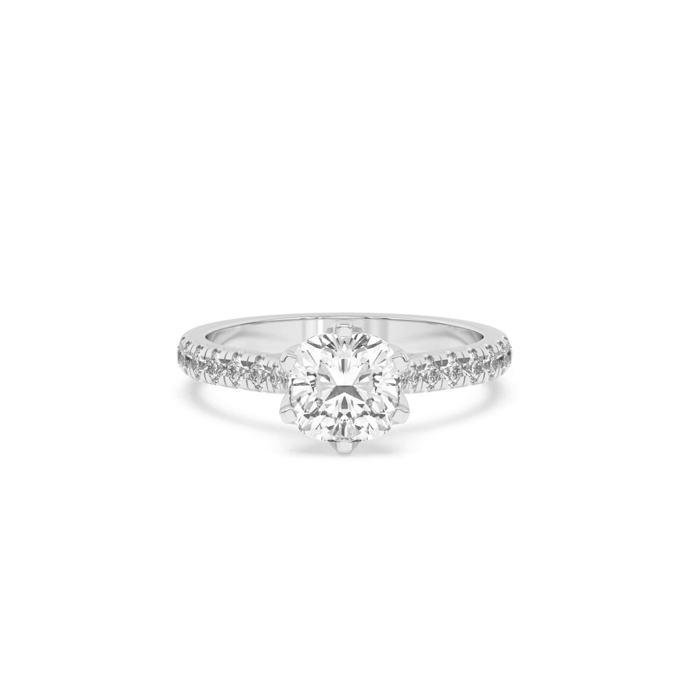 360 degree view of Marigold Grand Tulip Inspired 6 Prong Lab Engagement Ring