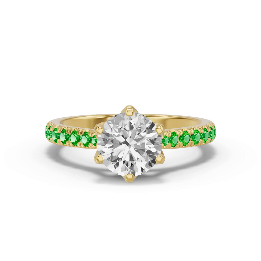 360 degree view of Marigold Grand Tulip-Inspired Tsavorite Engagement Ring