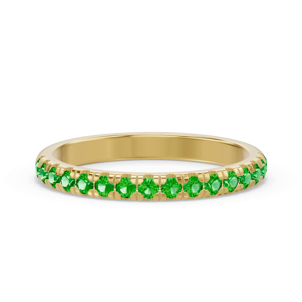 360 degree view of Marigold Grand Pavé Tsavorite Band